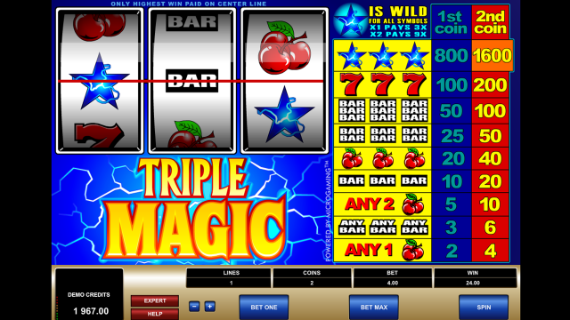 Игровой интерфейс Triple Magic 8