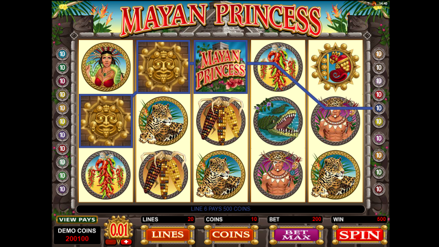 Игровой интерфейс Mayan Princess 6